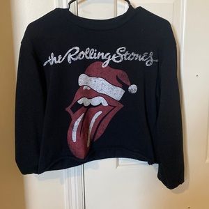 Crop top long sleeve Christmas rolling stone